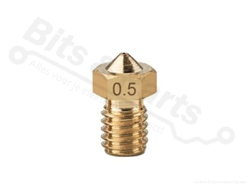 Nozzle voor 3D printers / E3D V5/V6 M6 1,75mm/0,5mm
